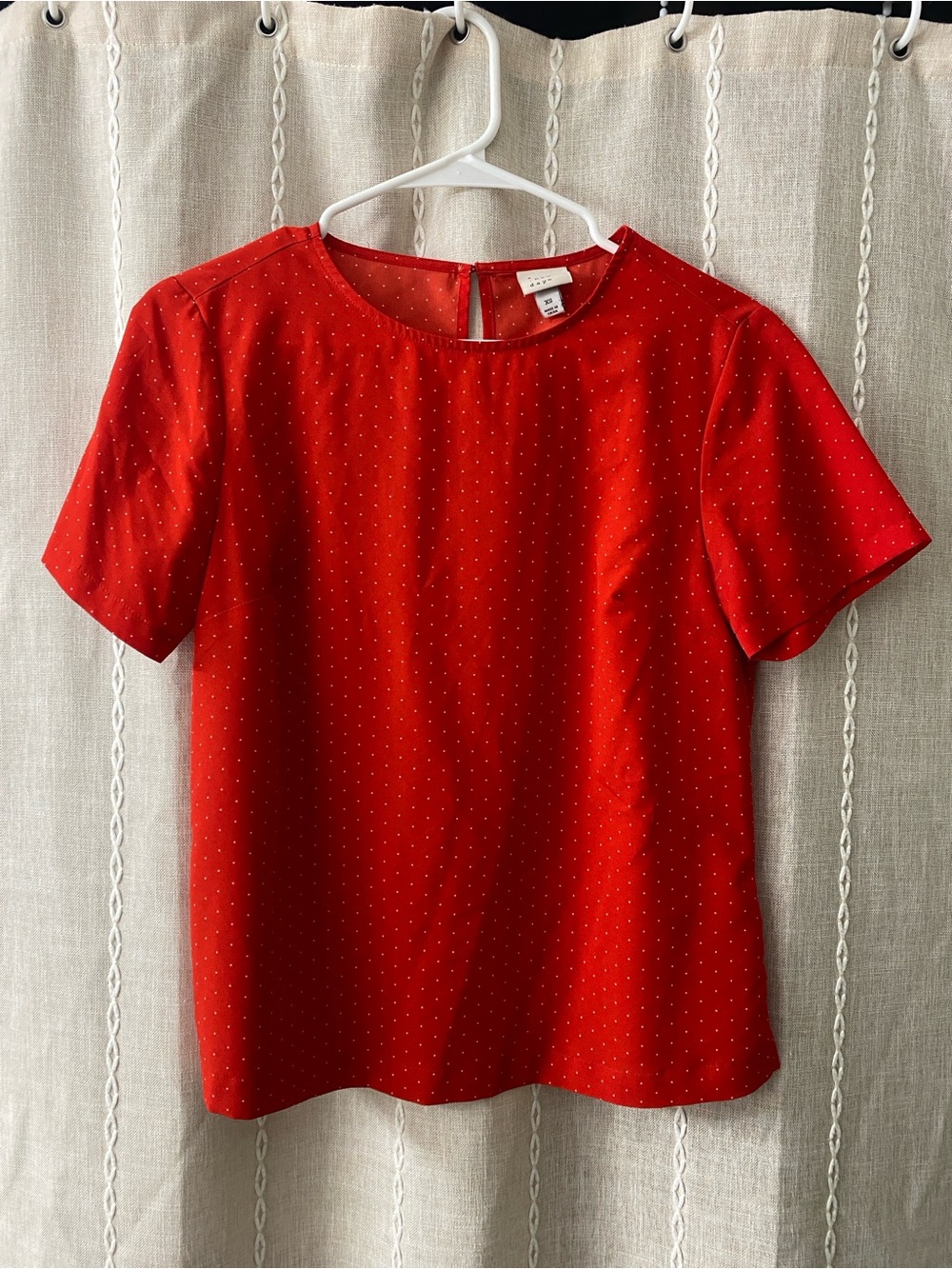 a new day Red Short-Sleeve poca dot blouse
